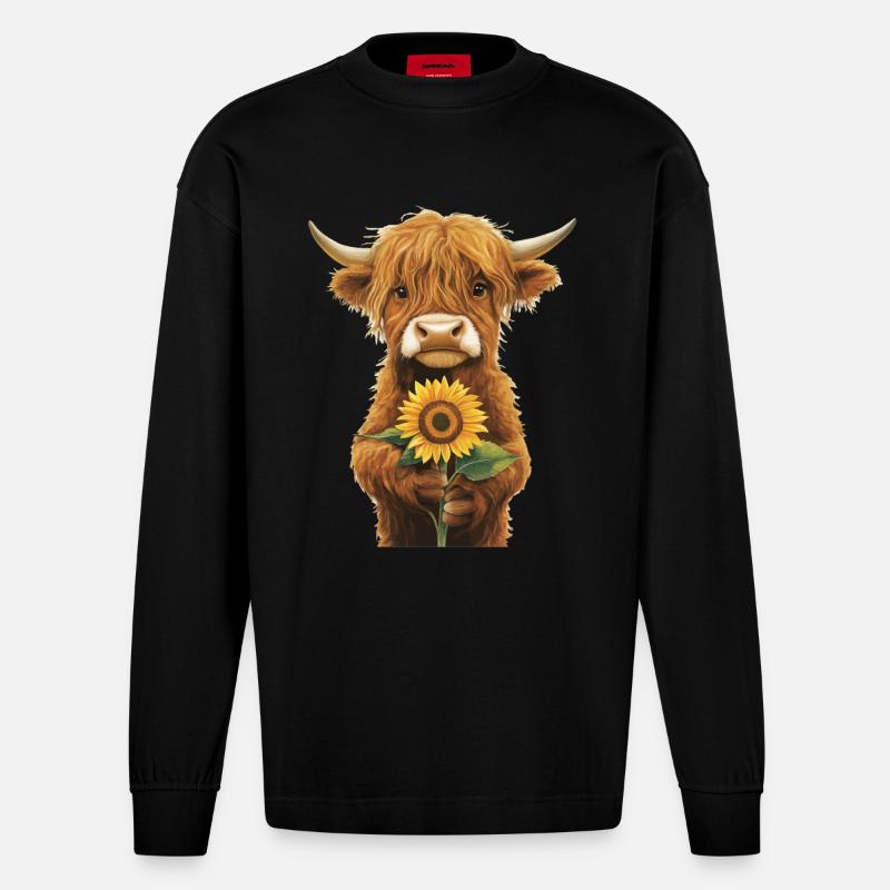 Eule - Heavyweight Oversized Organic Langarmshirt Made in EU - SOLID BLACK