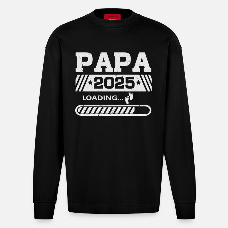 Papa 2025 loading - Heavyweight Oversized Organic Langarmshirt Made in EU - SOLID BLACK