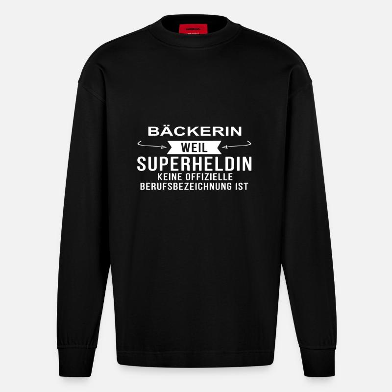 BÄCKERIN - Heavyweight Oversized Organic Langarmshirt Made in EU - SOLID BLACK