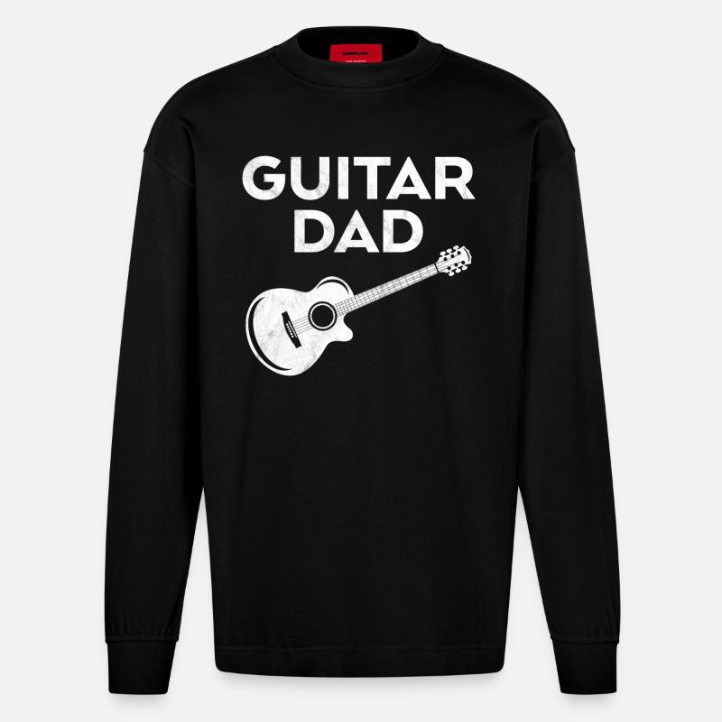 Papa guitare - Manches longues bio épais oversize fabriqué en UE - SOLID BLACK