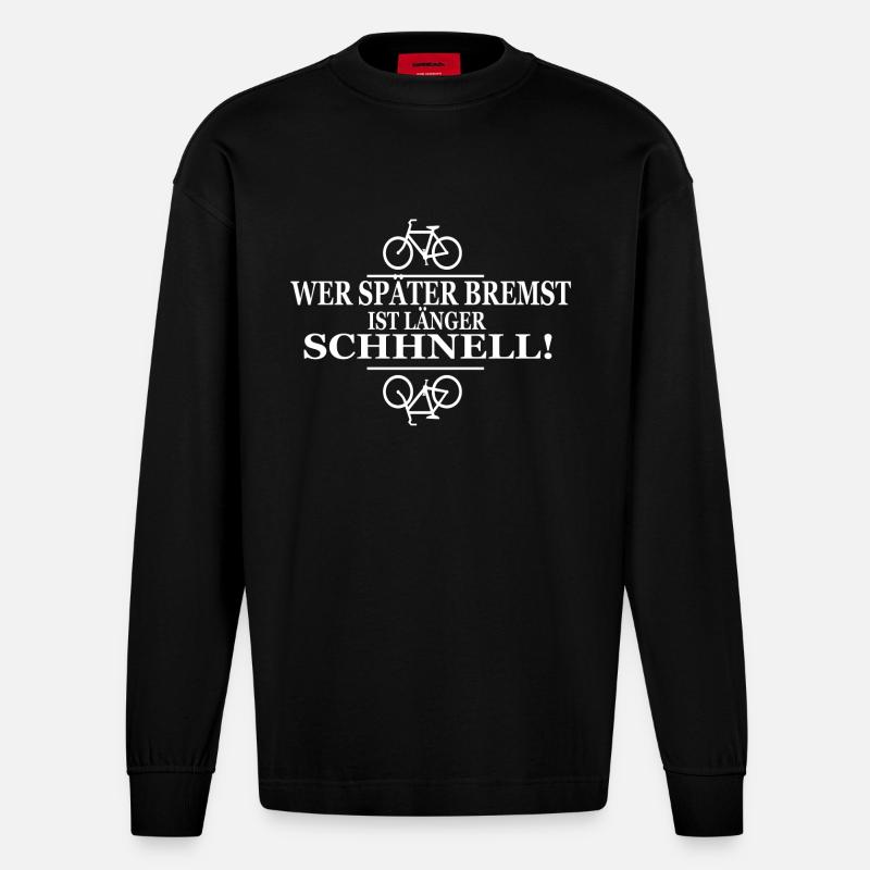 Fahrrad - Heavyweight Oversized Organic Langarmshirt Made in EU - SOLID BLACK