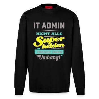NEON Design für Superhelden - IT Admin - Geschen - Heavyweight Oversized Organic Langarmshirt Made in EU - SOLID BLACK - Vorne