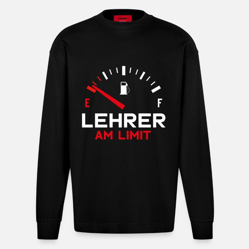 LEHRER AM LIMIT - Heavyweight Oversized Organic Langarmshirt Made in EU - SOLID BLACK