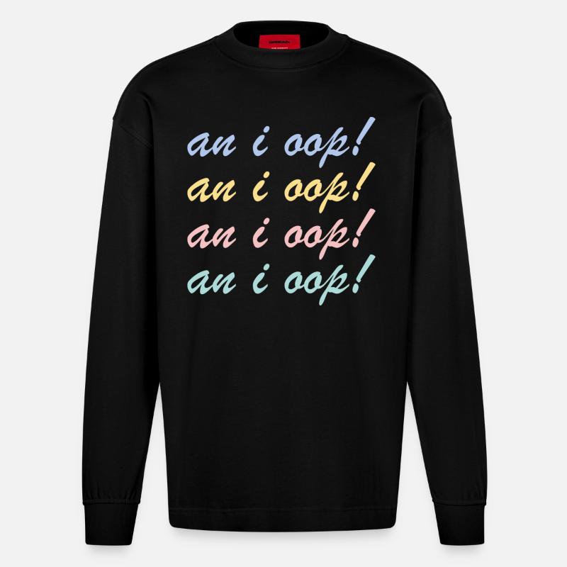 Graphique de mème drôle - Manches longues bio épais oversize fabriqué en UE - SOLID BLACK