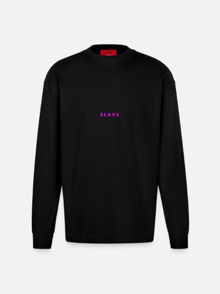Slave - Heavyweight Oversized Organic Longsleeve Shirt Made in EU - SOLID BLACK