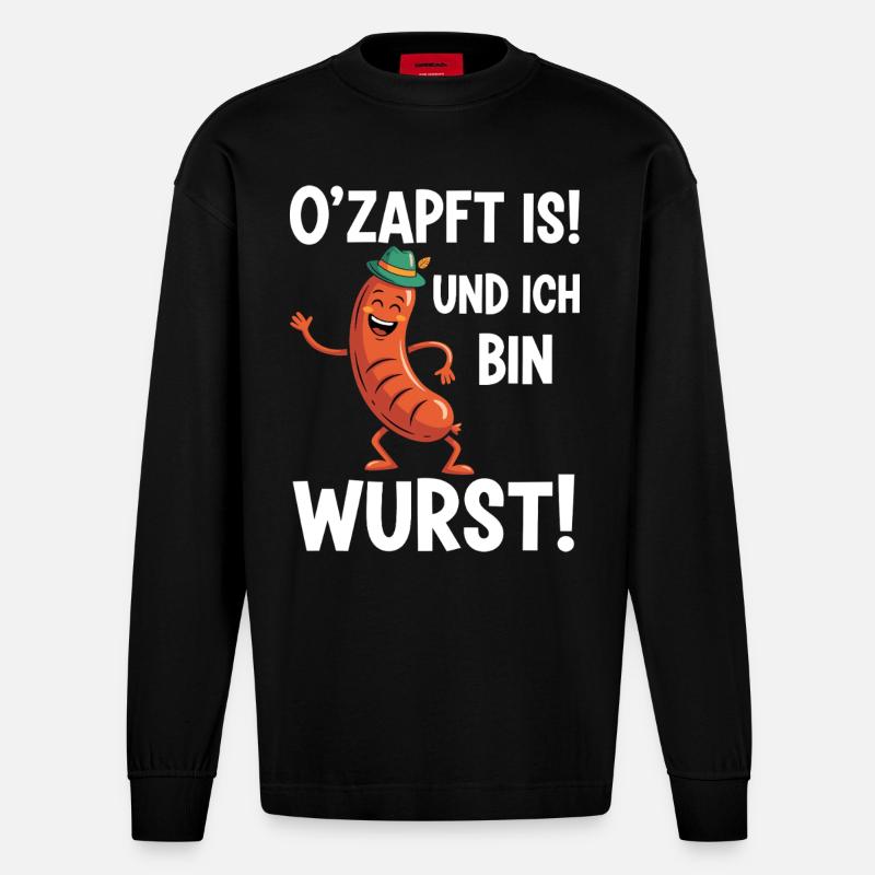 Coole Wurst - Heavyweight Oversized Organic Langarmshirt Made in EU - SOLID BLACK