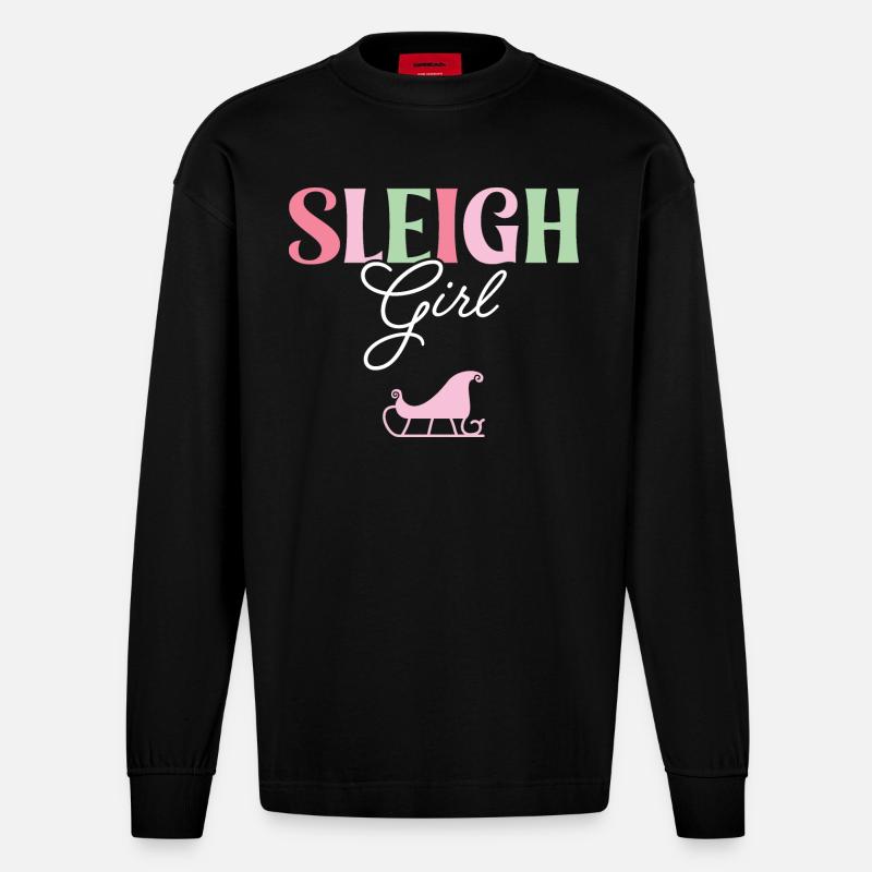 Schlittenmädchen - Heavyweight Oversized Organic Langarmshirt Made in EU - SOLID BLACK
