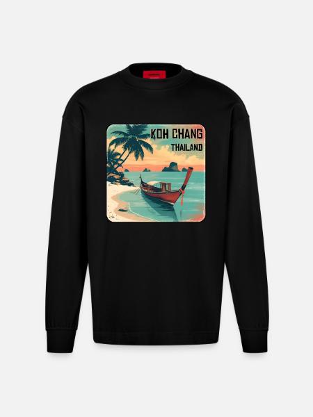 Koh Chang - Heavyweight Oversized Organic Langarmshirt Made in EU - SOLID BLACK