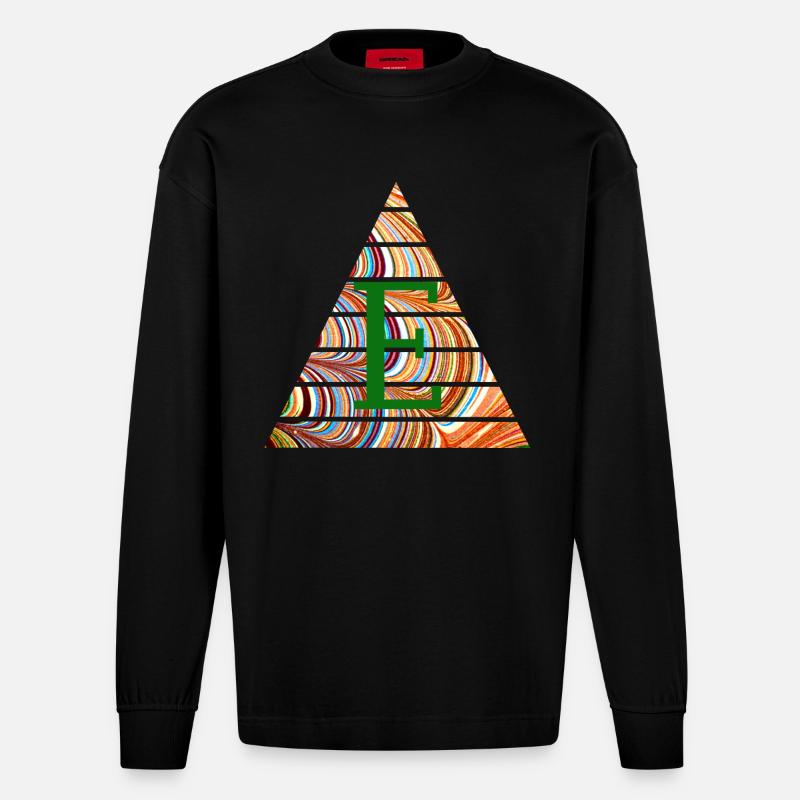 Triangle E 56 E - Manches longues bio épais oversize fabriqué en UE - SOLID BLACK