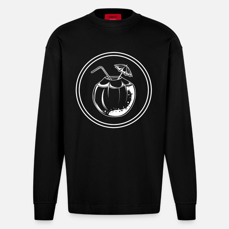 Icône de noix de Icône - Manches longues bio épais oversize fabriqué en UE - SOLID BLACK