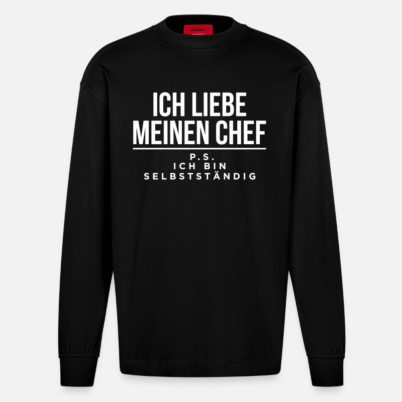 Chef-Design - Heavyweight Oversized Organic Langarmshirt Made in EU - SOLID BLACK