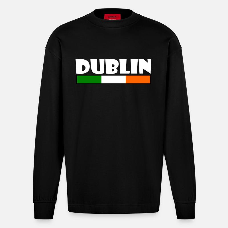 Dublin - Heavyweight Oversized Organic Langarmshirt Made in EU - SOLID BLACK