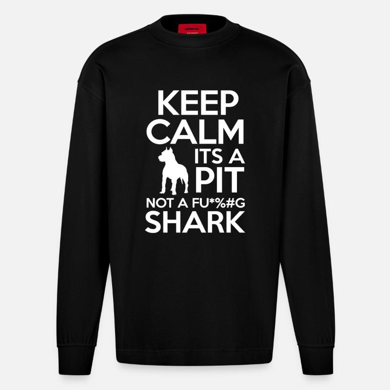 PIT BULL - Heavyweight Oversized Organic Langarmshirt Made in EU - SOLID BLACK