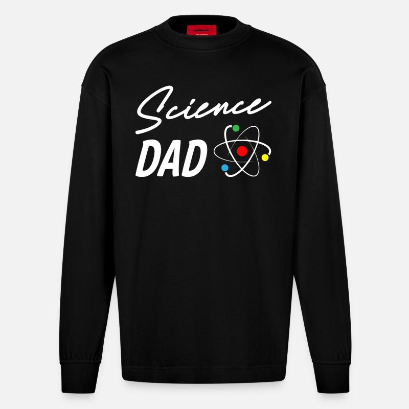 Science Dad - Heavyweight Oversized Organic Langarmshirt Made in EU - SOLID BLACK