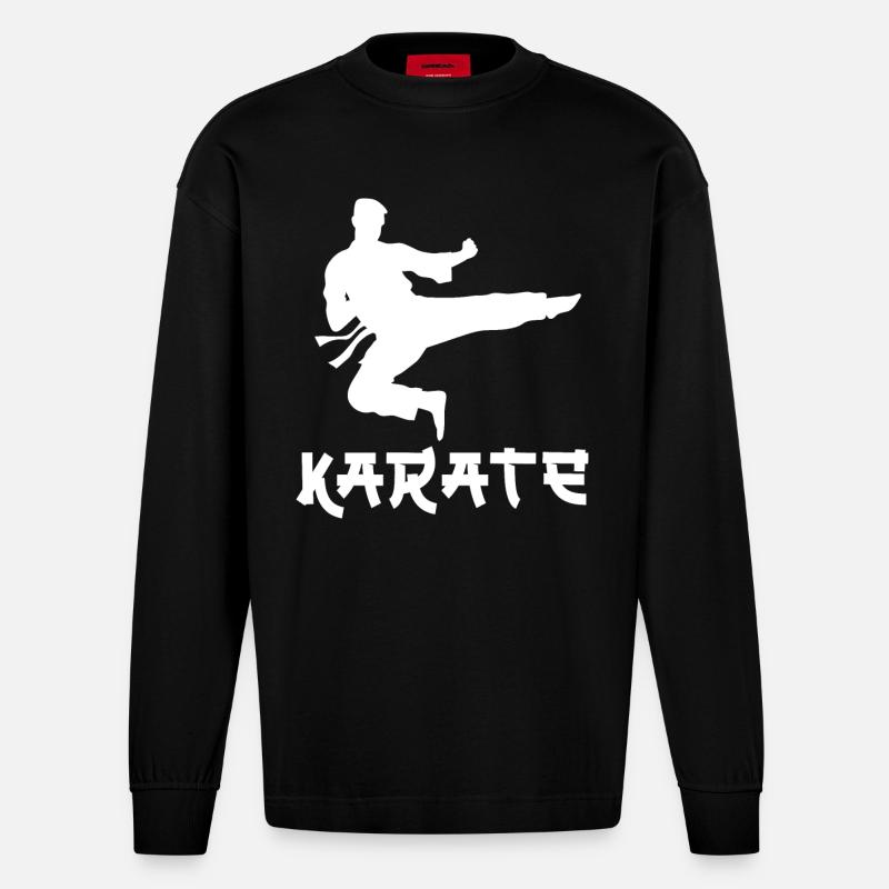 Karate - Heavyweight Oversized Organic Langarmshirt Made in EU - SOLID BLACK