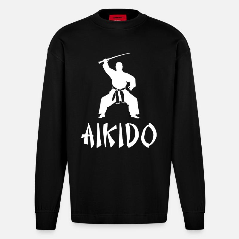 Aikido - Heavyweight Oversized Organic Langarmshirt Made in EU - SOLID BLACK