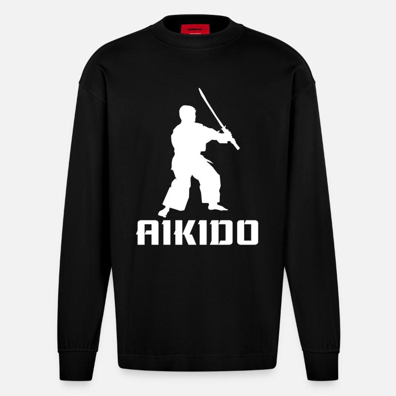 Aikido - Heavyweight Oversized Organic Langarmshirt Made in EU - SOLID BLACK