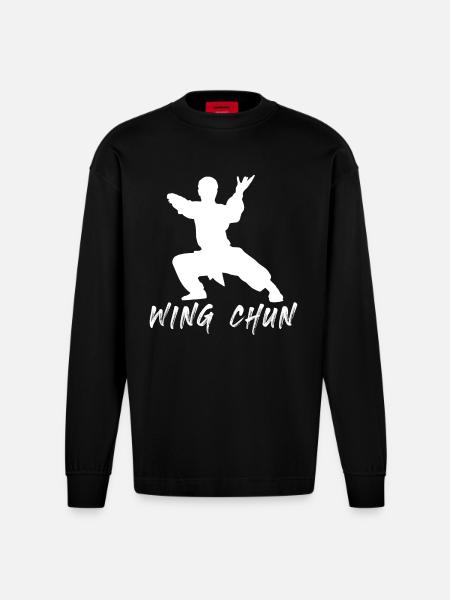 Wing Chun - Manches longues bio épais oversize fabriqué en UE - SOLID BLACK