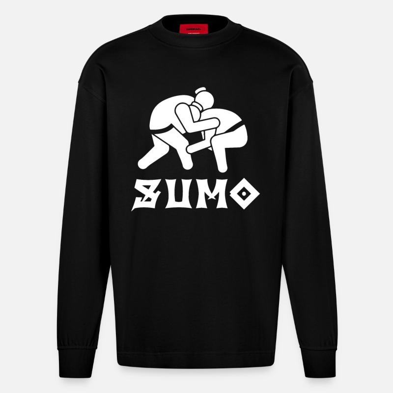 Sumo - Heavyweight Oversized Organic Langarmshirt Made in EU - SOLID BLACK