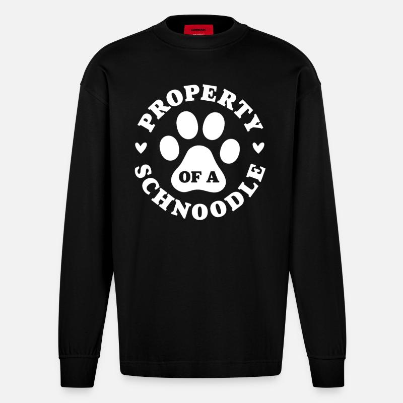 Eigentum eines Schnoodles - Heavyweight Oversized Organic Langarmshirt Made in EU - SOLID BLACK