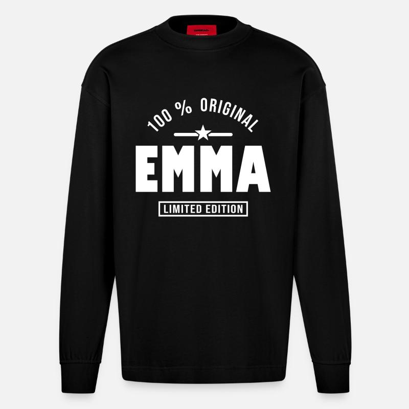 Emma emma - Manches longues bio épais oversize fabriqué en UE - SOLID BLACK