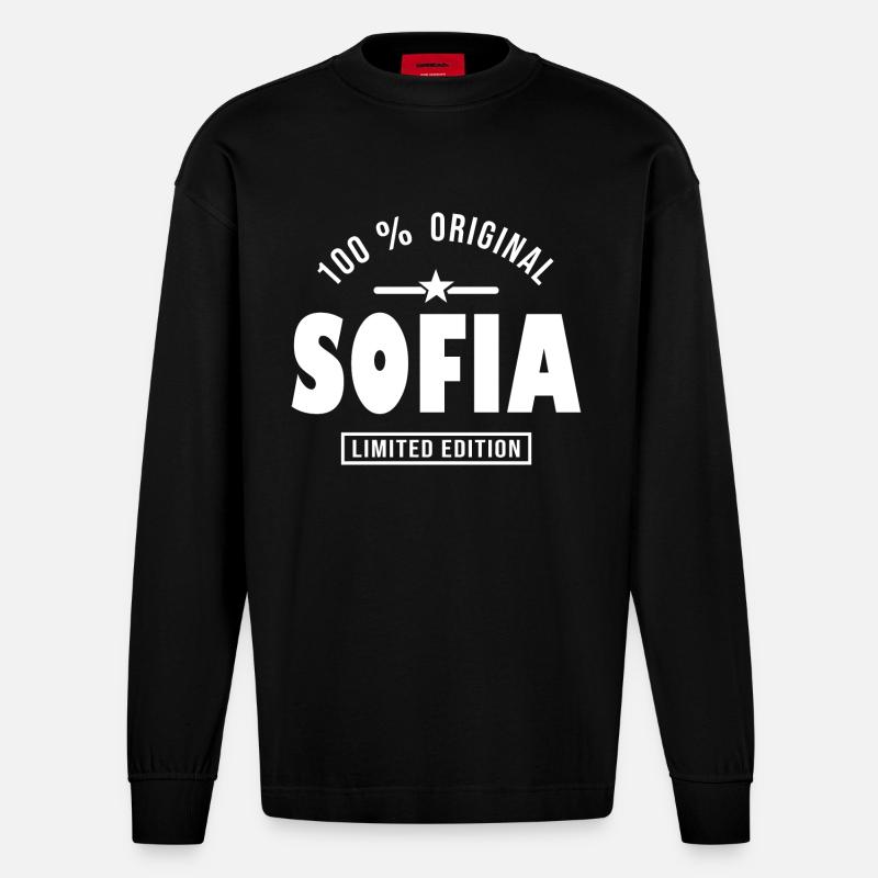 Sofia, sofia - Manches longues bio épais oversize fabriqué en UE - SOLID BLACK