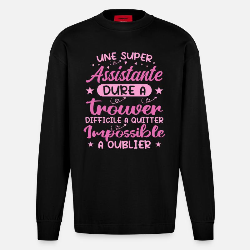 Ein Super Assistant - Assistent Geschenk - Heavyweight Oversized Organic Langarmshirt Made in EU - SOLID BLACK