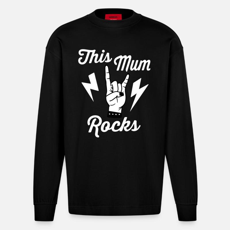 Cette maman est géniale - Manches longues bio épais oversize fabriqué en UE - SOLID BLACK