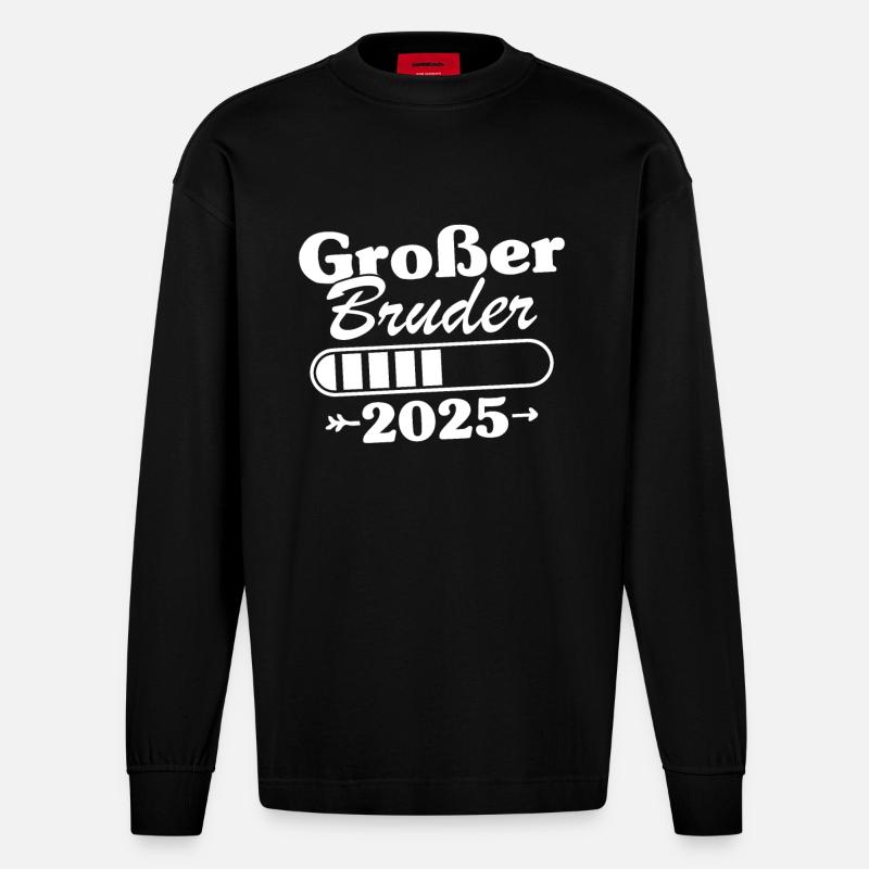 Großer Bruder Loading 2025 - Heavyweight Oversized Organic Langarmshirt Made in EU - SOLID BLACK