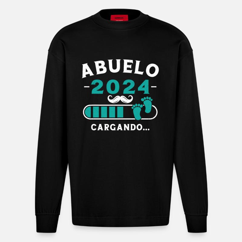Opa 2024 Wird geladen - Heavyweight Oversized Organic Langarmshirt Made in EU - SOLID BLACK
