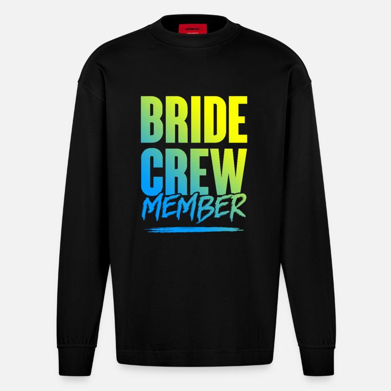 Bride Crew - Heavyweight Oversized Organic Langarmshirt Made in EU - SOLID BLACK
