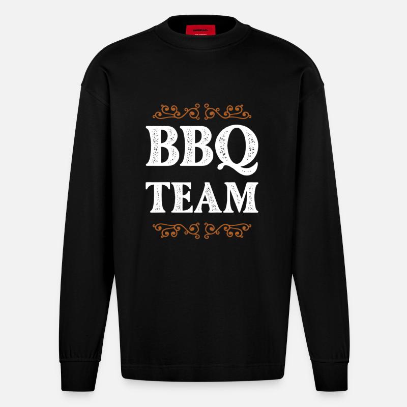 Bbq Crew - Heavyweight Oversized Organic Langarmshirt Made in EU - SOLID BLACK