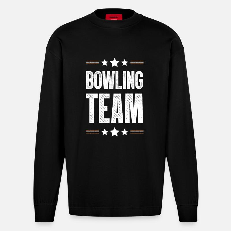 Bowling Team - Heavyweight Oversized Organic Langarmshirt Made in EU - SOLID BLACK