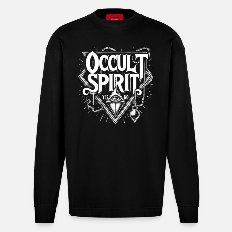 OS logo Pendule 2 - Manches longues bio épais oversize fabriqué en UE - SOLID BLACK
