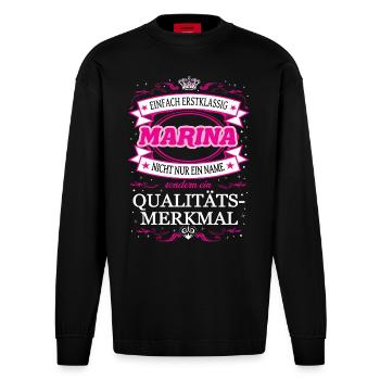 Qualitätsmerkmal Marina einfach Erstklassig - Heavyweight Oversized Organic Langarmshirt Made in EU - SOLID BLACK - Vorne