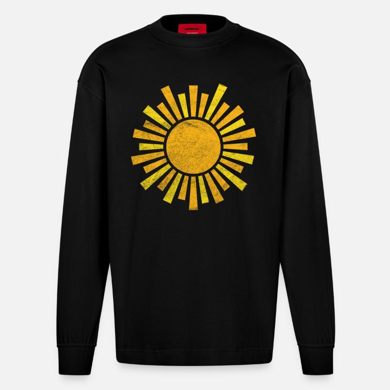 Sonne - Heavyweight Oversized Organic Langarmshirt Made in EU - SOLID BLACK