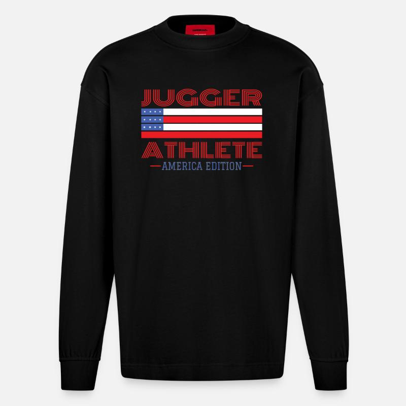 Jugger Funny - Heavyweight Oversized Organic Langarmshirt Made in EU - SOLID BLACK