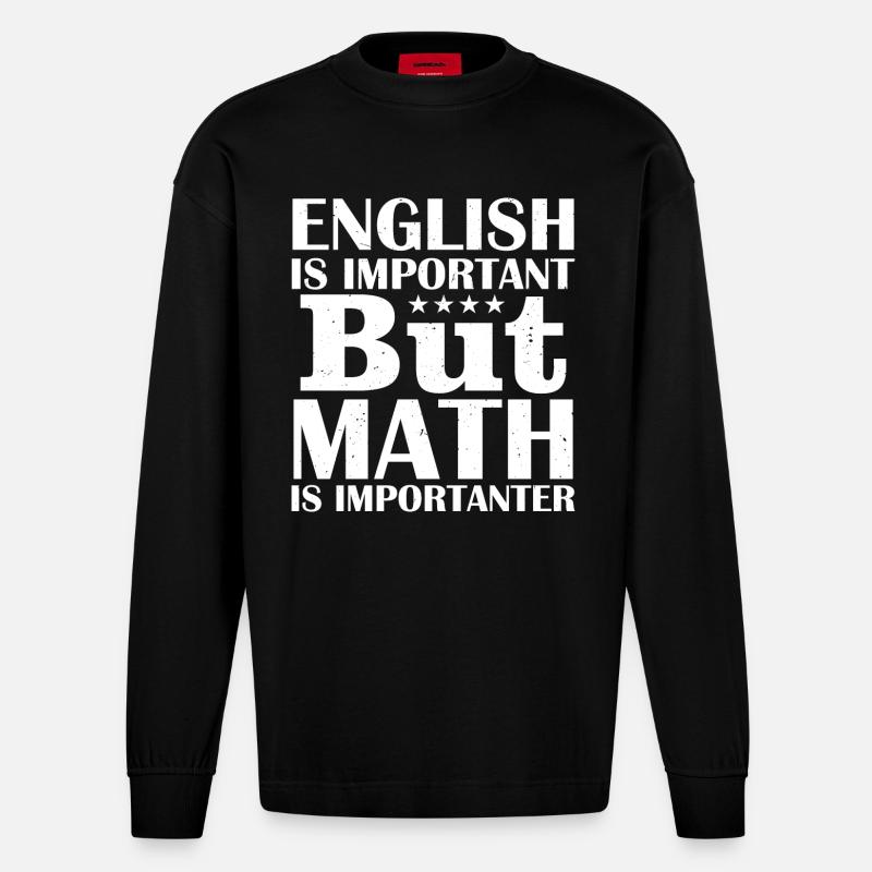 Englische Mathematik - Heavyweight Oversized Organic Langarmshirt Made in EU - SOLID BLACK