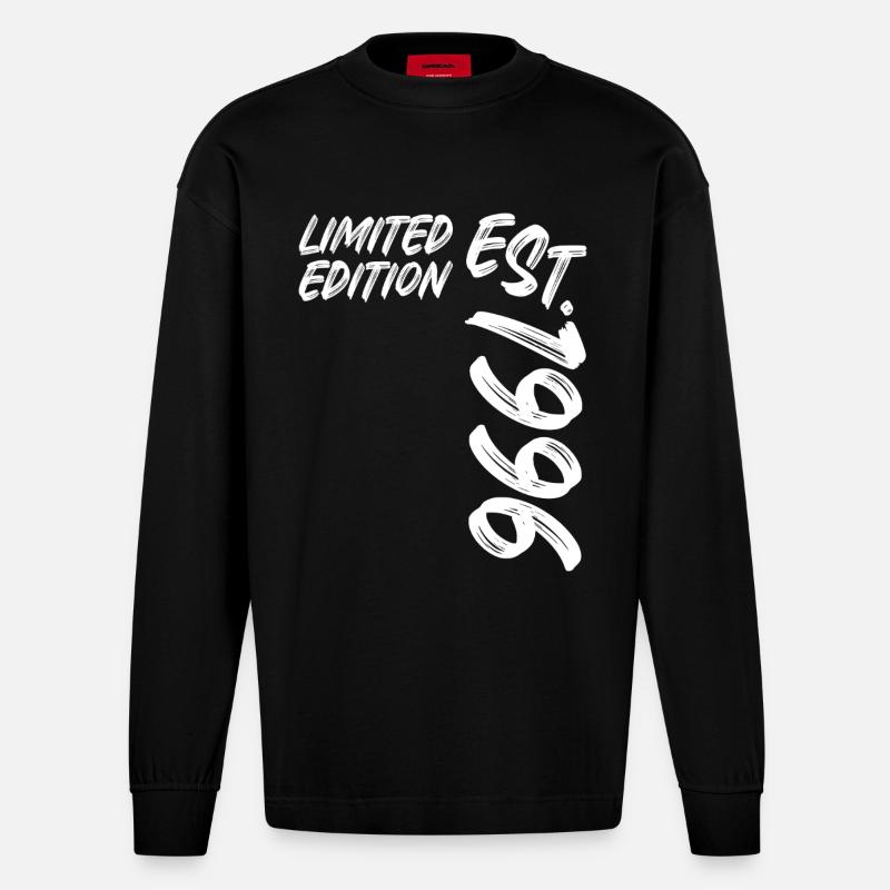 Édition limitée Est. 1996 - Manches longues bio épais oversize fabriqué en UE - SOLID BLACK