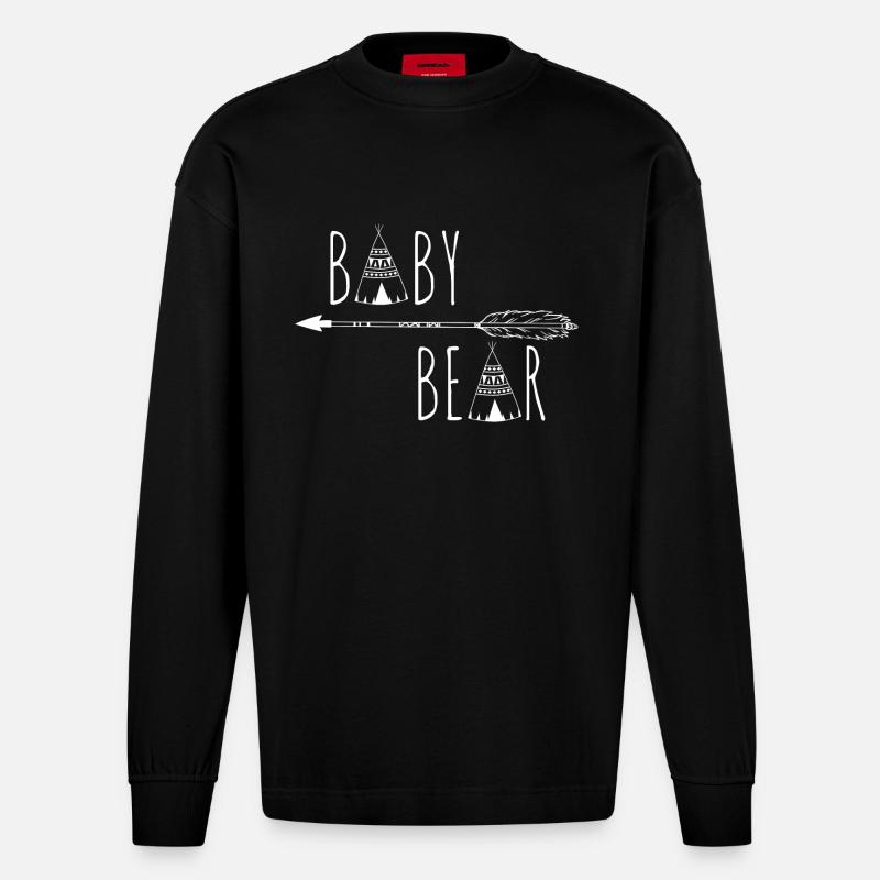 baby Bear - Manches longues bio épais oversize fabriqué en UE - SOLID BLACK