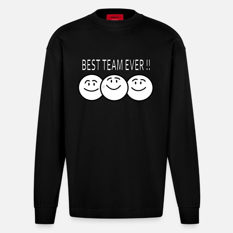 best team ever !! - Heavyweight Oversized Organic Langarmshirt Made in EU - SOLID BLACK