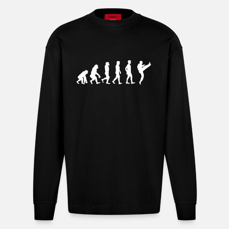 Evolution Karate - Manches longues bio épais oversize fabriqué en UE - SOLID BLACK