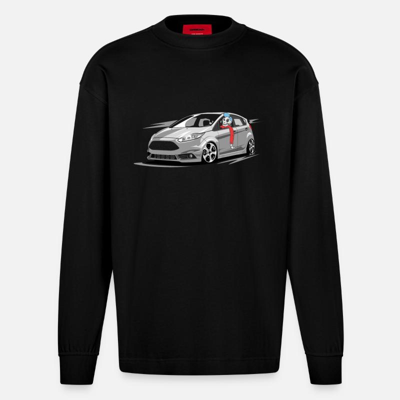 Fiesta 7 ST MK7 Skulldriver - Heavyweight Oversized Organic Langarmshirt Made in EU - SOLID BLACK