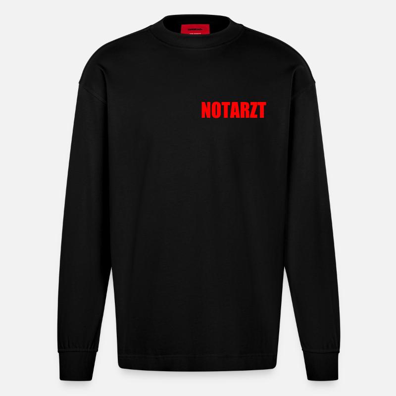 Emergency physician - Heavyweight Oversized Organic Longsleeve Shirt Made in EU - SOLID BLACK