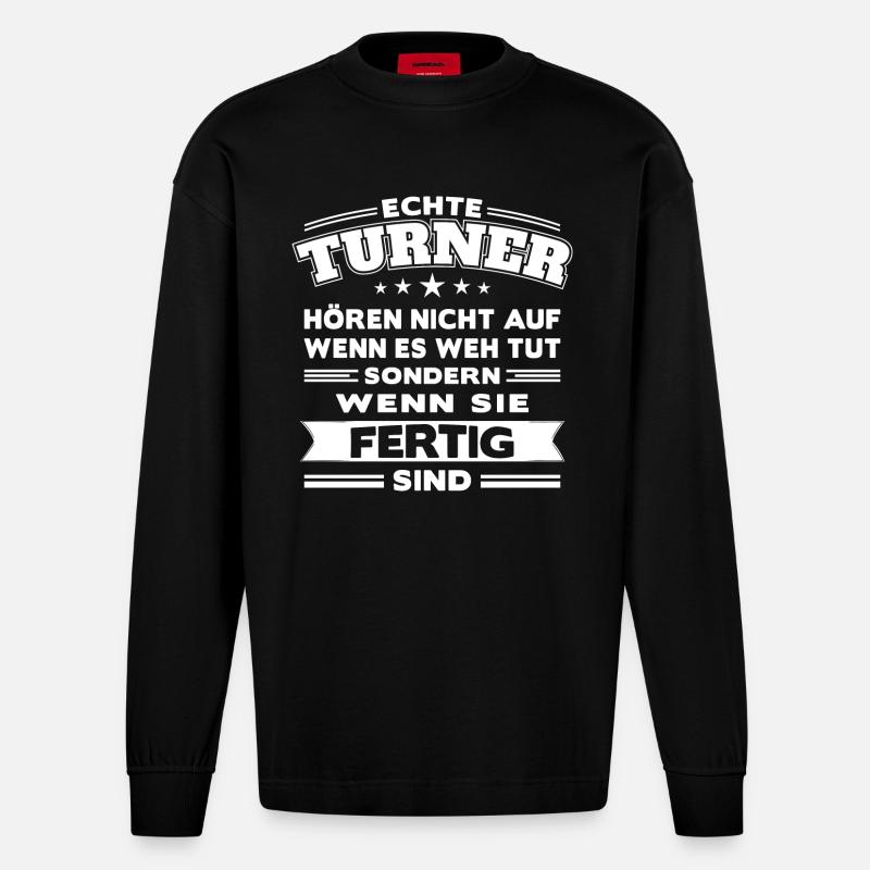 Echte Turner - Heavyweight Oversized Organic Langarmshirt Made in EU - SOLID BLACK