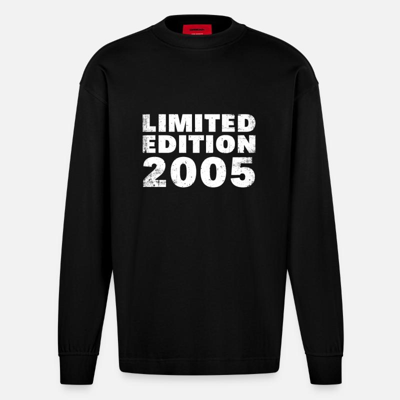 Edition limitée 2005 - Manches longues bio épais oversize fabriqué en UE - SOLID BLACK