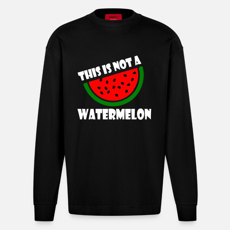 THIS IS NOT A WATERMELON - Manches longues bio épais oversize fabriqué en UE - SOLID BLACK