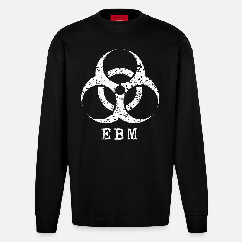 EBM - Heavyweight Oversized Organic Langarmshirt Made in EU - SOLID BLACK