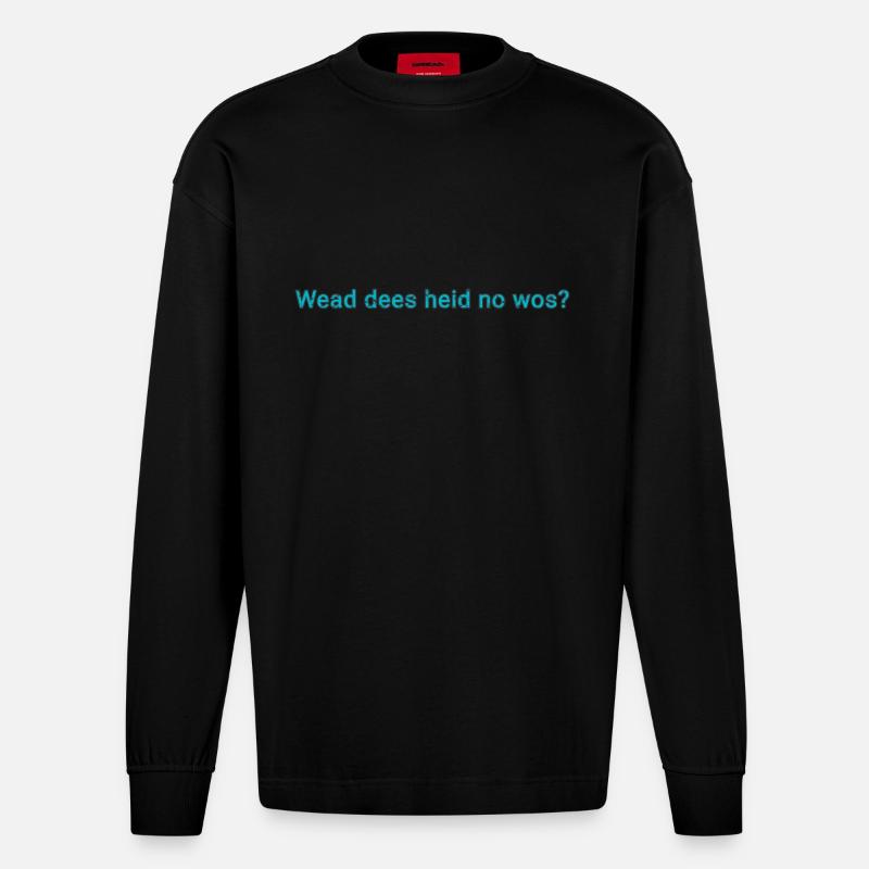 Bayerische Sprüche - Heavyweight Oversized Organic Langarmshirt Made in EU - SOLID BLACK