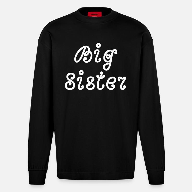 Große Schwester - Heavyweight Oversized Organic Langarmshirt Made in EU - SOLID BLACK